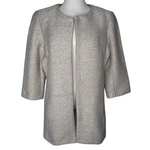 Mercer & Madison Women's Textured Open Front 3/4 Sleeve Blazer Jacket size Large